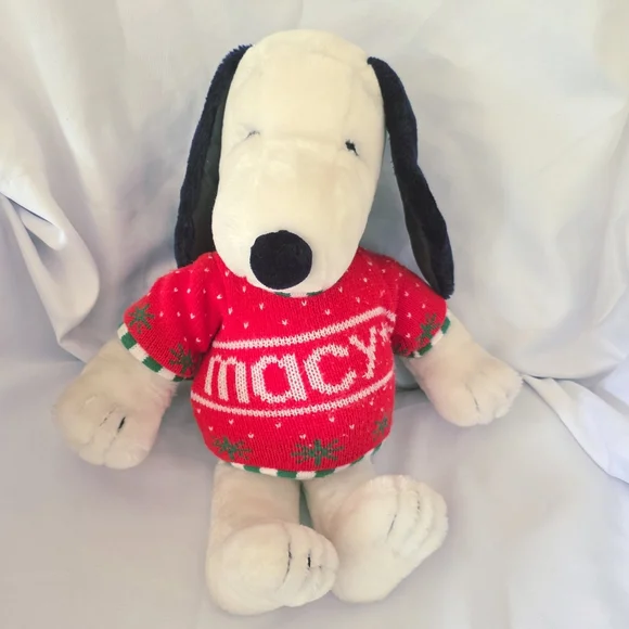 Peanuts Toys Vintage Peanuts Snoopy Macys Red Sweater Plush